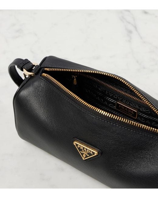 Prada Black Mini Logo Leather Shoulder Bag