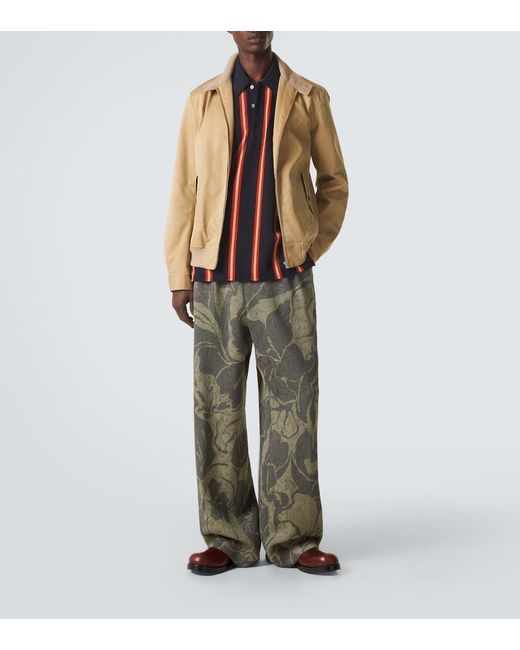 Junya Watanabe Red Striped Wool Polo Shirt for men
