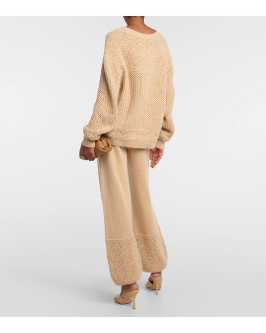 Loro Piana Natural Crochet Cashmere Sweater