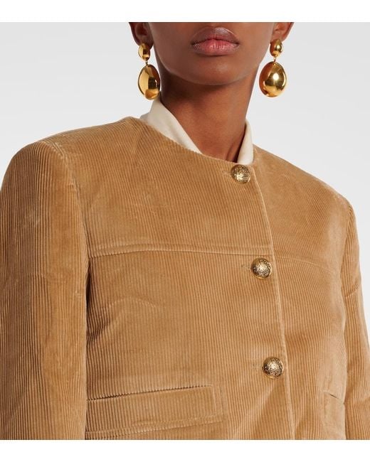 Citizens of Humanity Natural Pia Cropped Cotton Corduroy Jacket