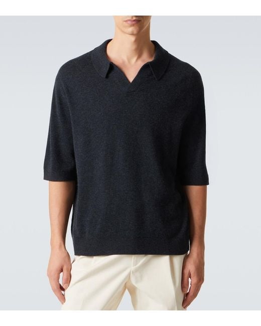 LeKasha Black Bale Cashmere Polo Sweater for men