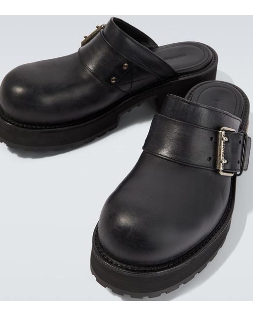 Balenciaga Black Venom Leather Mules for men