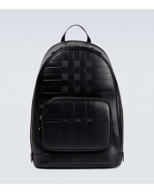 mens black leather backpack