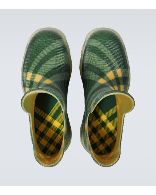 Burberry Green Marsh Check Ankle Boots for men
