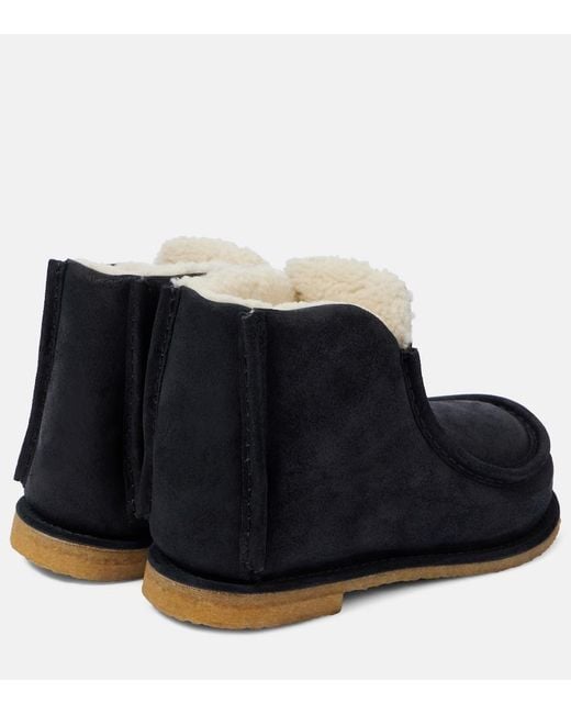 J.W. Anderson Black Shearling-Lined Leather Ankle Boots