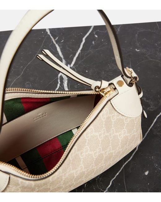 Gucci Natural Schultertasche Gg Emblem Small