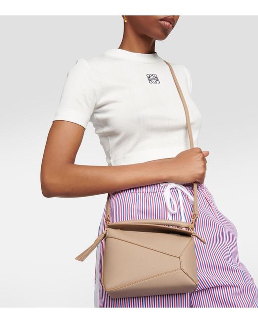 Loewe Metallic Puzzle Edge Mini Leather Top-Handle Bag