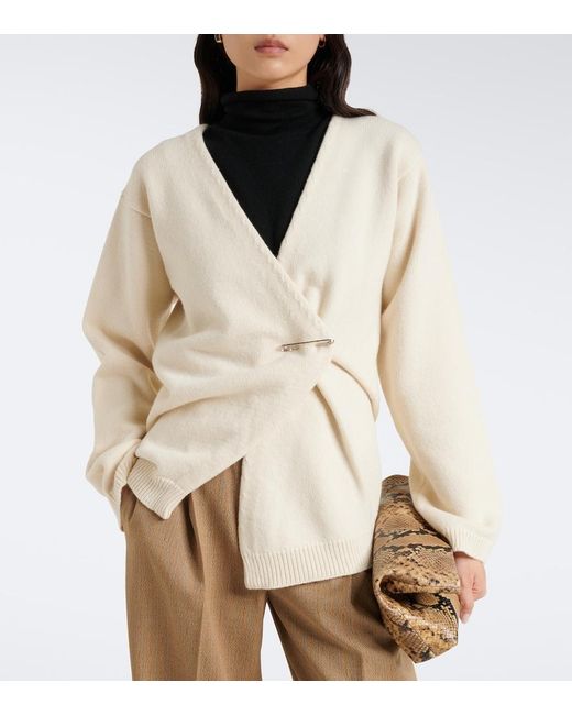 Rohe Natural Wool And Cashmere Wrap Cardigan