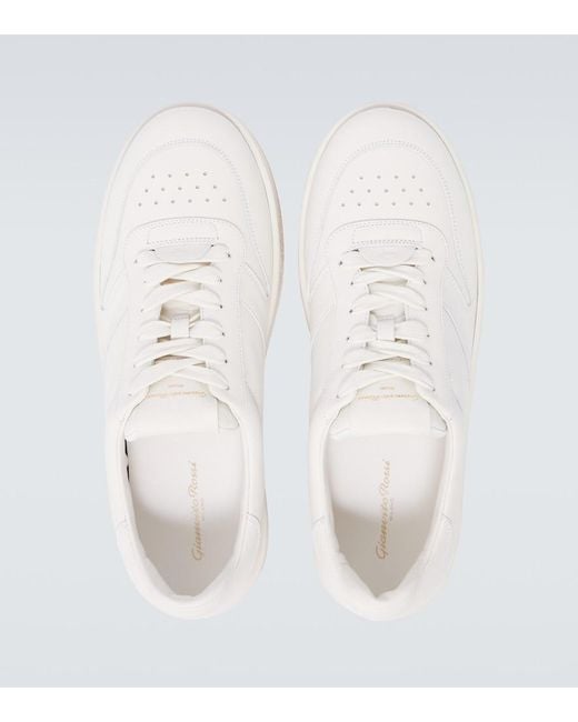 Gianvito Rossi White Slam Leather Sneakers for men