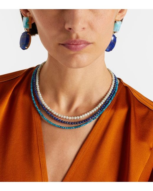 Jennifer Behr Blue Xiomara 18Kt-Plated Drop Earrings