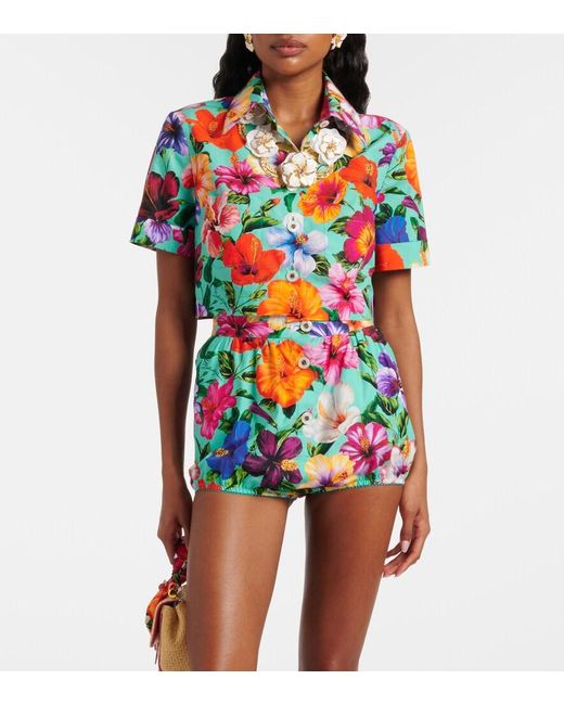Dolce & Gabbana Multicolor Floral Cotton Shorts