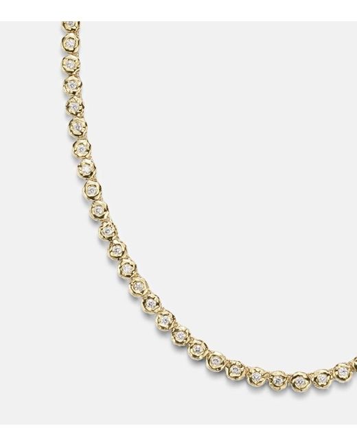 Octavia Elizabeth Metallic Blossom 18Kt Tennis Necklace With Diamonds