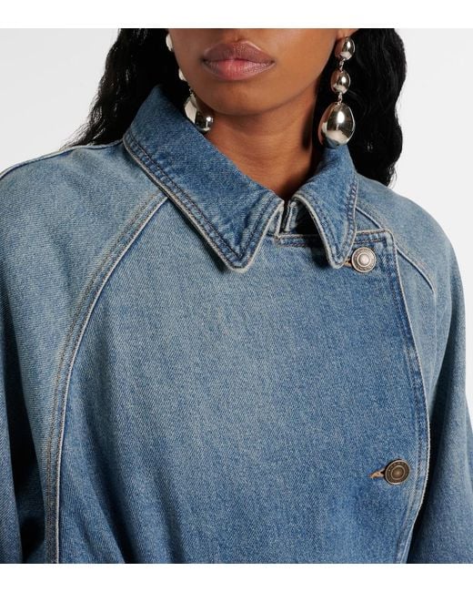 Isabel Marant Blue Denim Trench Coat With Belt
