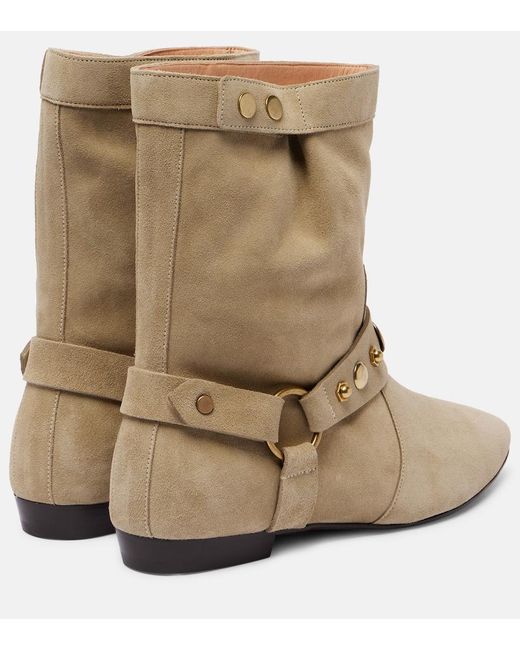 Isabel Marant Natural Stania Suede Ankle Boots