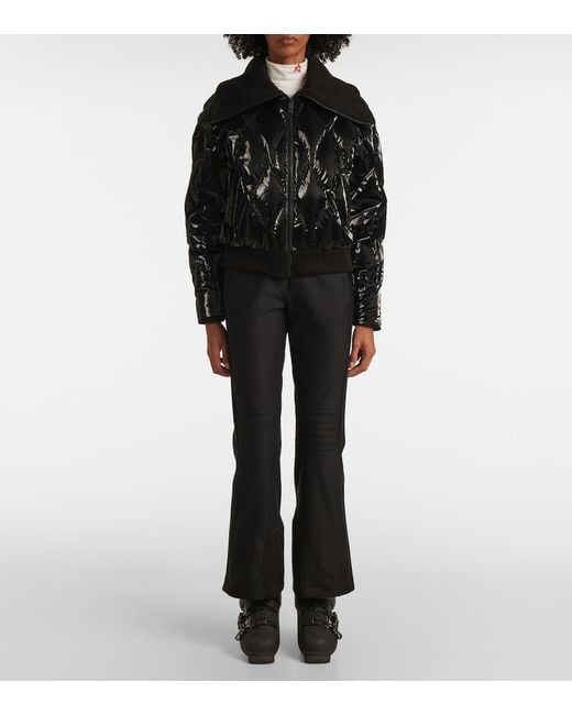 Perfect Moment Black Carving Quilted Down Ski Jacket