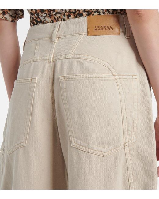 Isabel Marant Natural Beryl High-Rise Wide-Leg Jeans