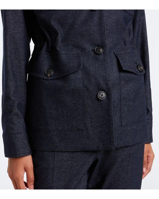 Eleventy Blue Wool, Cotton, And Cashmere-Blend Jacket