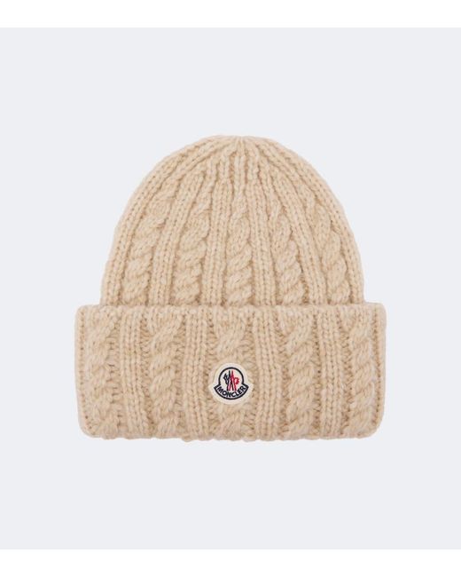 Moncler Natural Cable-Knit Alpaca And Wool-Blend Beanie