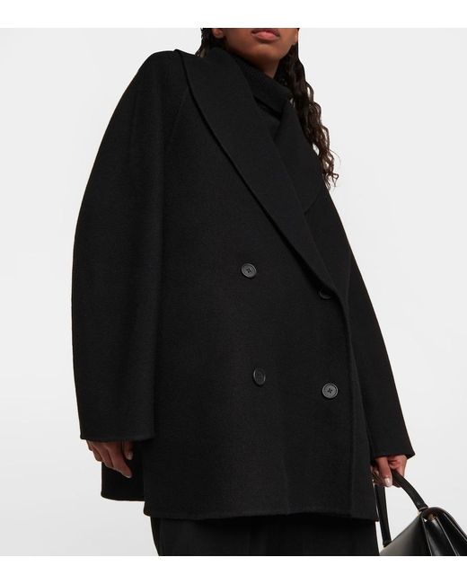 The Row Black Polli Wool-Blend Coat
