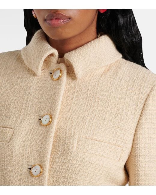 Valentino Natural Wool-Blend Tweed Jacket