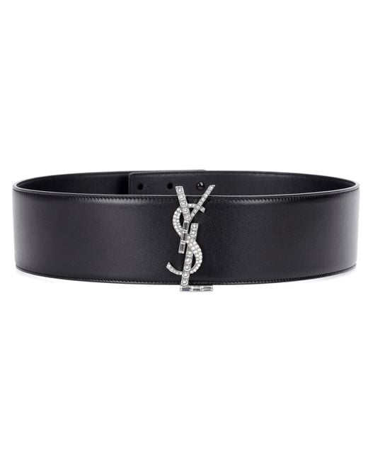 Saint Laurent Black Ysl Leather Belt