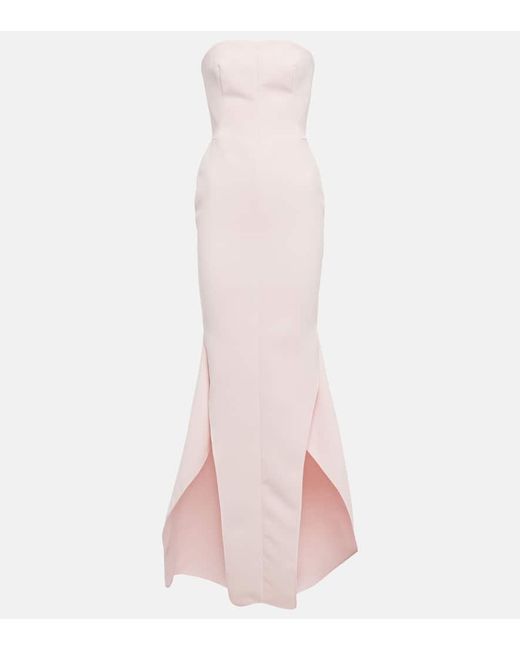 Maticevski Pink Notorious Strapless Crepe Gown