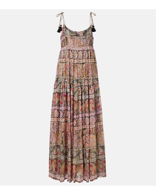 Rixo Multicolor Kamilah Floral Lame Maxi Dress