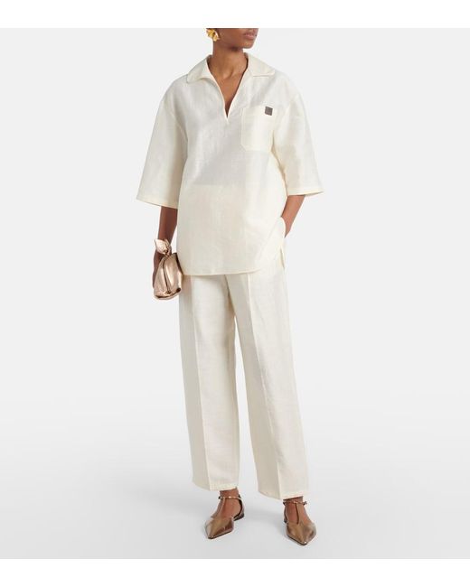 Max Mara White Efedra High-Rise Straight Pants