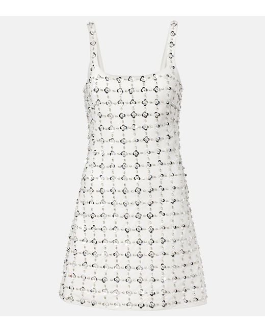 Vestido Corto Ziva De Crepe Con Lentejuelas Jonathan Simkhai de color White