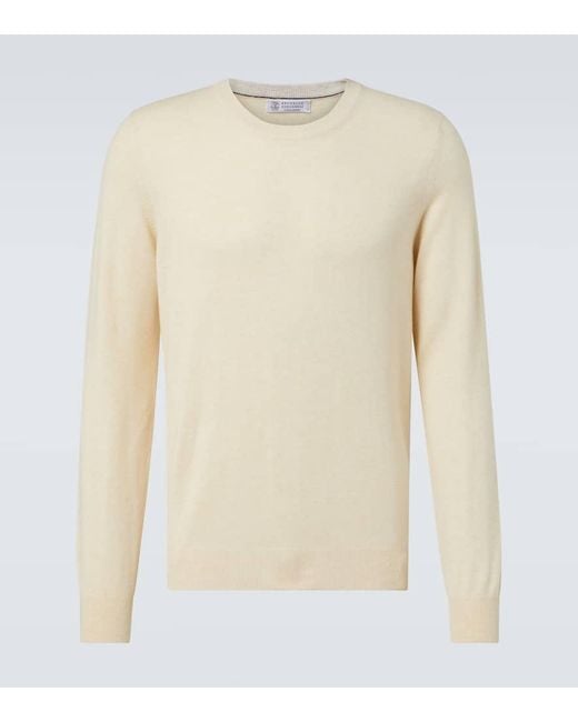 Brunello Cucinelli Pullover Aus Kaschmir in Natural für Herren
