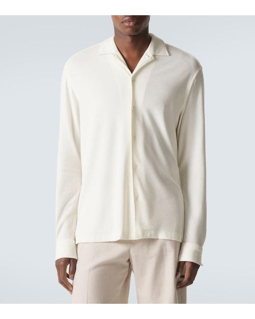 Zegna White Cotton And Silk Shirt for men