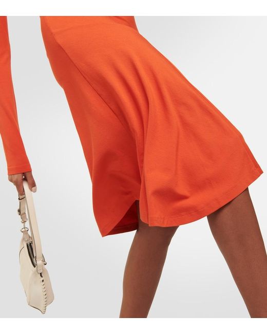 Isabel Marant Orange Lania Jersey Midi Dress