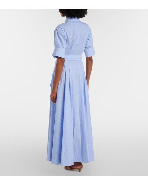 Jonathan Simkhai Blue Truman Striped Cotton Maxi Dress