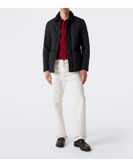 Burberry Black Haddington Quilted Corduroy-Trimmed Jacket for men
