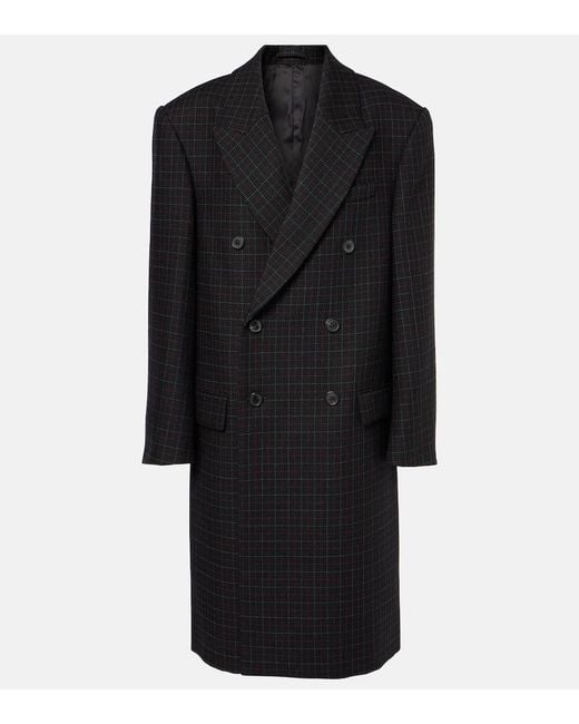 Wardrobe NYC Black Oversized Checked Virgin Wool Coat
