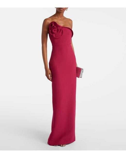 Roland Mouret Red One-Shoulder-Maxikleid Aus Crepe