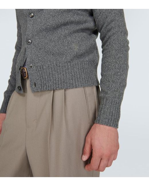 Cardigan de cachemir y lana AMI de hombre de color Gray
