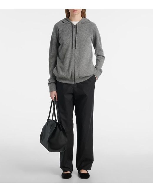The Row Gray Kawoa Cashmere Zip-Up Hoodie