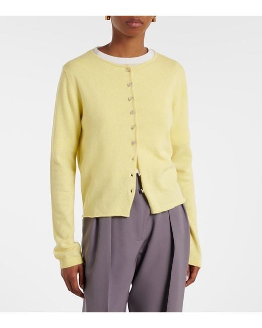 Jardin Des Orangers Yellow Cotton And Cashmere Cardigan