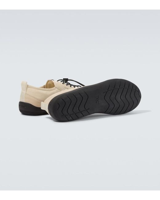 Prada Natural Speedrock Re-Nylon And Suede Sneakers for men