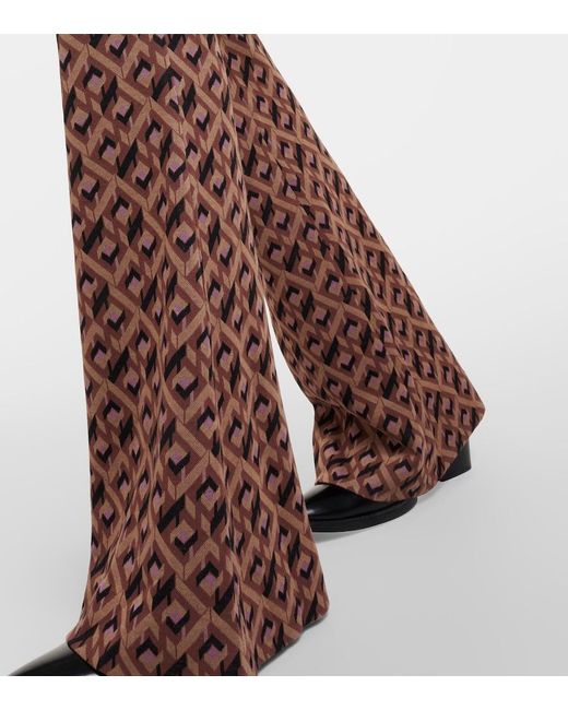 Diane von Furstenberg Brown Greg Printed Flared Pants