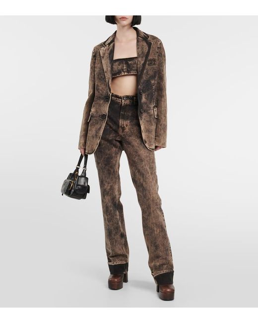 Miu Miu Gray Low-Rise Straight Jeans