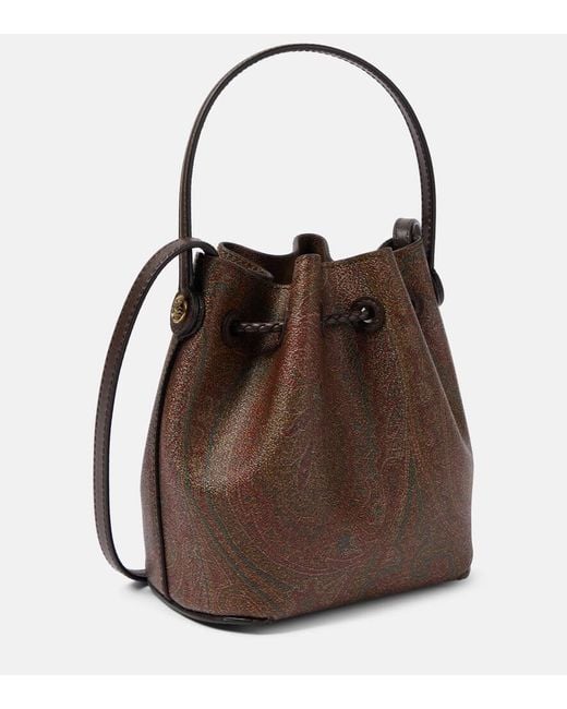 Etro Brown Bucket-Bag Mini Aus Canvas