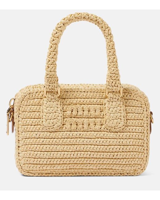 Miu Miu Metallic Schultertasche Arcadie Aus Haekelstrick