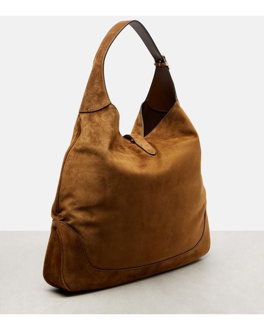 Gucci Brown Tote Bag Jackie 1961 Large Aus Veloursleder