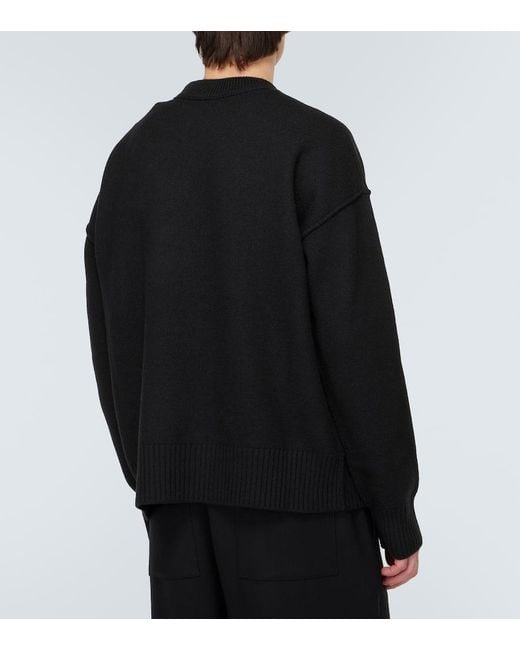 Pullover Ami de Cour in lana vergine di AMI in Black da Uomo