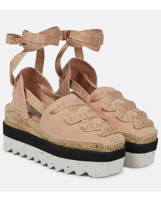 Stella McCartney Brown Gaia Platform Espadrilles