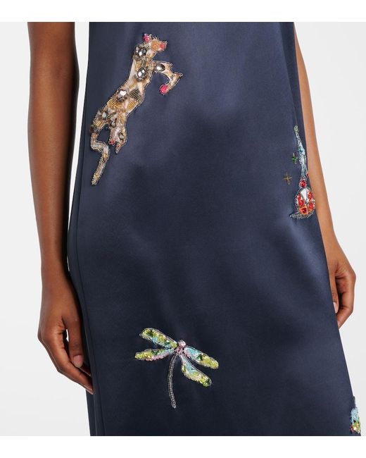 ALÉMAIS Blue X Anouk Colantoni Fontaine Slip Midi Dress