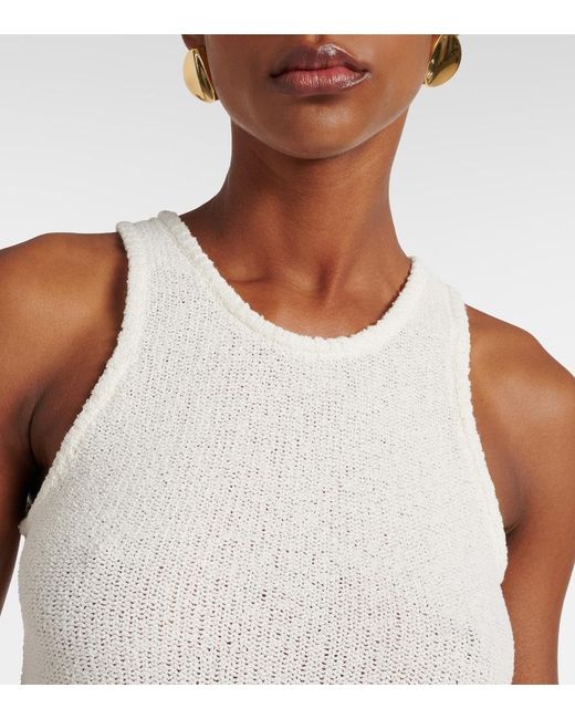 Totême  White Boucle-Knit Tank Top