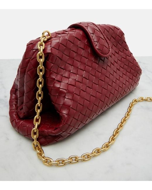 Bottega Veneta Red Lauren 1980 Small Leather Clutch